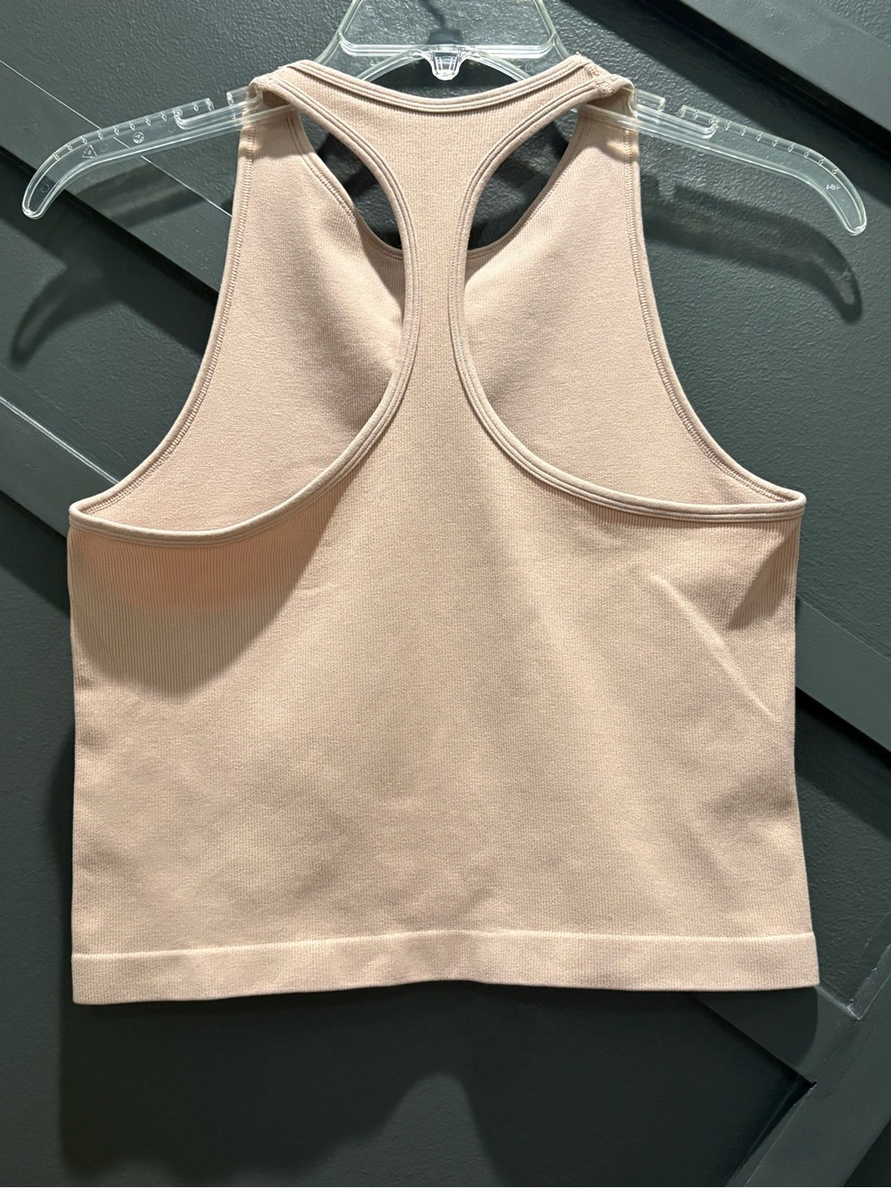 Free People Ribbed Racerback Cropped Tank Top Beige M/L - Picture 3 of 4
